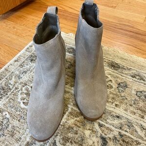 Elegant Gray Suede Ankle Booties